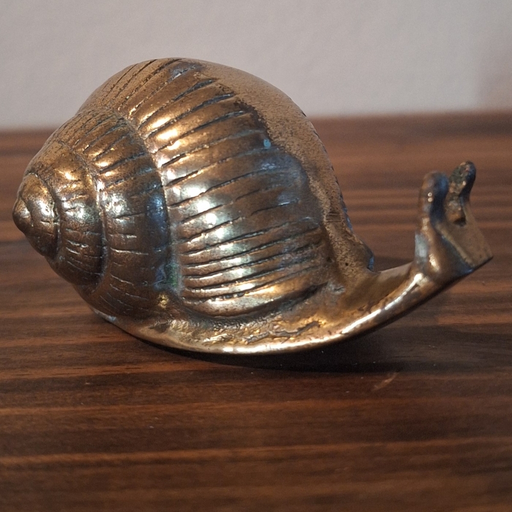 MCM Vintage Brass Snail Figurine